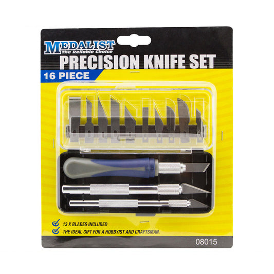 Precision Hobby Art Knife Set 16pc PRO Quality Medalist® Razor Tool & Case 08015