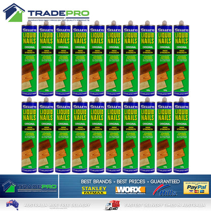 20x Selleys® Liquid Nails Adhesive Fast Grab Glue 310g High Strength Wood Sealer