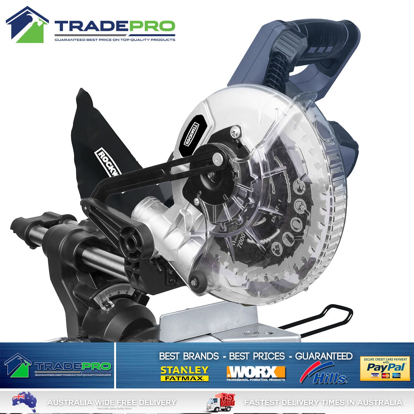 Slide Mitre Coumpound Bevel Electric Drop Saw 250mm 10" & Sliding Extension Bar